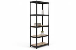 MAMUTEX Lakkozott fém állvány Mamutex Standard 180x75x40 cm - 5 polc, teherbírás 875 kg, fekete