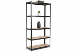 MAMUTEX Lakkozott fém állvány Mamutex Standard 200x100x40 cm - 5 polc, teherbírás 875 kg, fekete