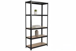 MAMUTEX Lakkozott fém állvány Mamutex Standard 180x90x450 cm - 5 polc, teherbírás 875 kg, fekete
