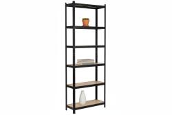 MAMUTEX Lakkozott fém állvány Mamutex Standard 240x90x40 cm - 6 polc, teherbírás 1050 kg, fekete