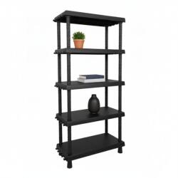 MAMUTEX Műanyag polc Mamutex VARIO 1645x720x350 mm - 5 polc, teherbírás 175 kg, fekete (Mamutex)