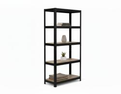 MAMUTEX Lakkozott fém állvány Mamutex Standard 150x70x30 cm - 5 polc, terhelhetőség 875 kg, fekete