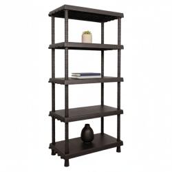MAMUTEX Műanyag polc Mamutex VARIO 164, 5x82x40 cm - 5 polc, teherbírás 225 kg, fekete
