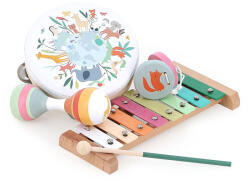 Vilac Sarah Betz x Vilac zeneszerszámok fából és fémből - csörgődob, xilofon, maracas és kasztanyetta