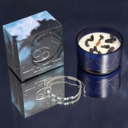 AWM Állatöv Gyertya Kristályokkal és Karkötővel - Rák