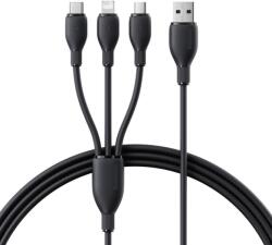 Baseus Ultra-Fast One-for-Three Gyors Töltőkábel USB-A M+L+C 3.5A 0.8m Kozmikus Fekete