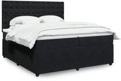 vidaXL fekete bársony rugós ágy matraccal 200x200 cm (3292444)
