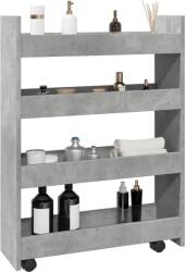 vidaXL 4 szintes betonszürke szerelt fa keskeny tárolókocsi (855262)