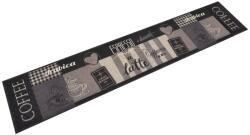 vidaXL fekete mosható coffee feliratos bársony konyhaszőnyeg 60x300 cm (136557)