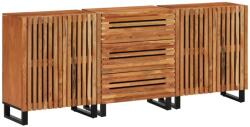 vidaXL 3 db tömör akácfa tálalószekrény 60 x 34 x 75 cm (3217081)
