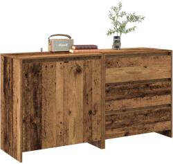 vidaXL 2 részes antik fa színű szerelt fa tálalószekrény (3329177)