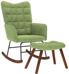 vidaXL világoszöld bársony hintaszék lábtartóval (4016846)