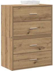 vidaXL 2 db kézműves tölgy szerelt fa szekrény 2 fiókkal 60x31x40 cm (858838)