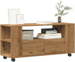 vidaXL kézműves tölgy szerelt fa TV-szekrény kerekekkel 102x34, 5x43 cm (855991)