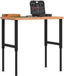 vidaXL tömör bükkfa négyszög alakú munkapad 100 x 60 x (73-99, 5) cm (3309685)