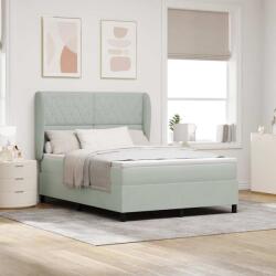 vidaXL Boxrugós ágy matracmal Világosszürke 190 x 140 cm Poliészter (3340868)