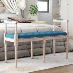 vidaXL kék bársonypad 110x40x70 cm (344424)