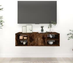 vidaXL füstös tölgy színű szerelt fa fali polc 102x30x29 cm (826363)