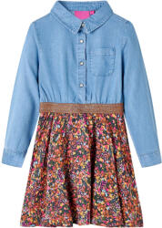 vidaXL Gyerek ruha hosszú ujjú, tengerészkék és farmer kék 104 (14120)