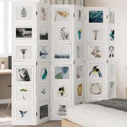 vidaXL 6 paneles fehér tömör császárfa térelválasztó (358699)