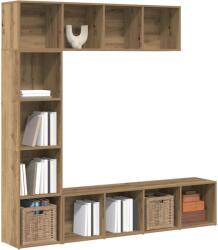 vidaXL 3 db kézműves tölgy színű szerelt fa könyvszekrények (3328550)