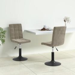 vidaXL 2 db világosszürke bársony forgó étkezőszék (335741)