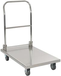 vidaXL ezüstszínű rozsdamentes acél platós kézikocsi 82 x 53 x 86 cm (50919)
