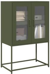 vidaXL Highboard olívazöld 68x39x107 cm Acél (853378)