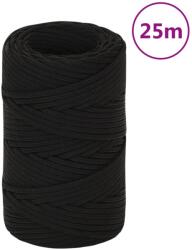 vidaXL fekete poliészter munkakötél 2 mm 25 m (152792)