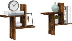 vidaXL 2 db füstös tölgy színű szerelt fa fali polc 38 x 12 x 38 cm (853249)