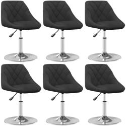 vidaXL 6 db fekete bársony dönthető étkezőszék (3088766)