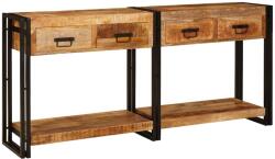 vidaXL Konzolasztalok 2 pcs Barna 161 x 33 x 75 cm Tömör Mangófát (3324223)