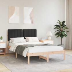 vidaXL Ágykeret Kárpitozott Fejtámlával Fekete 120 x 190 cm (878066)