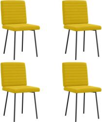 vidaXL 4 db sárga bársony étkezőszék (3315263)