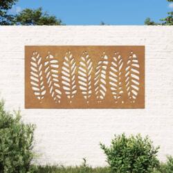 vidaXL levélmintás corten acél kerti faldísz 105 x 55 cm (824500)
