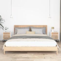 vidaXL 2 db fehér szerelt fa és vas éjjeliszekrény 40 x 30 x 55, 5 cm (352092)