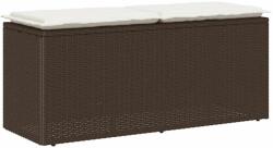 vidaXL barna polyrattan kerti pad párnával 110x40x44 cm (4104146)