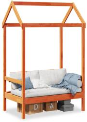 vidaXL viaszbarna tömör fenyőfa pad tetővel 117, 5 x 70 x 176, 5 cm (846996)