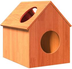vidaXL Macskaház viasz barna 41x50x50 cm tömör fa fenyőfa (859297)