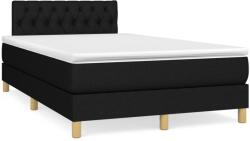 vidaXL fekete szövet rugós ágy matraccal 120 x 190 cm (3269795)