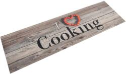 vidaXL szürke mosható cooking feliratos bársony konyhaszőnyeg 45x150cm (136546)