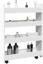 vidaXL keskeny, 4-szintes, fehér, rétegelt fa tárolókocsi (855259)