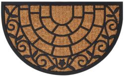 vidaXL félkör alakú gumi és kókuszrost lábtörlő 45 x 75 cm (155884)