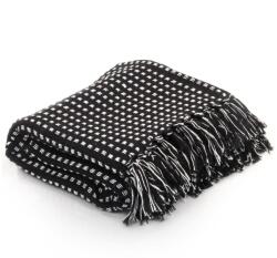 vidaXL fekete pamut pléd 160 x 210 cm (245331)