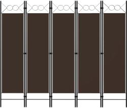 vidaXL barna 5 paneles paraván 200 x 180 cm (320708)