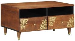 vidaXL Dohányzóasztal fiókkal Méz barna 80 x 54 x 40 cm Tömör Mangófát (4018749)