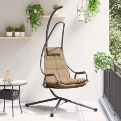 vidaXL Függő tojás szék Tópszínű 94 x 107 x 196, 5 cm Acél (42003853)