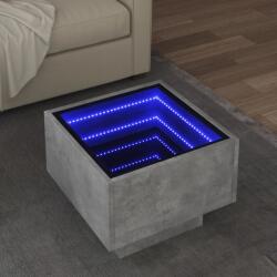 vidaXL betonszürke szerelt fa kisasztal LED-del 40 x 40 x 30 cm (847500)