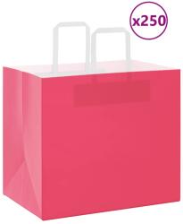 vidaXL 250 db rózsaszín papírzacskók fogantyúkkal 32x22x28 cm (4101904)