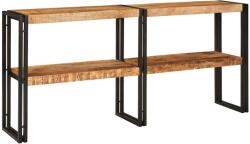 vidaXL Konzolasztal polcokkal Barna 160 x 33 x 75 cm Tömör Mangófát (4104739)